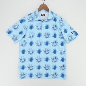 Men's Light Blue Printed Polo Shirt